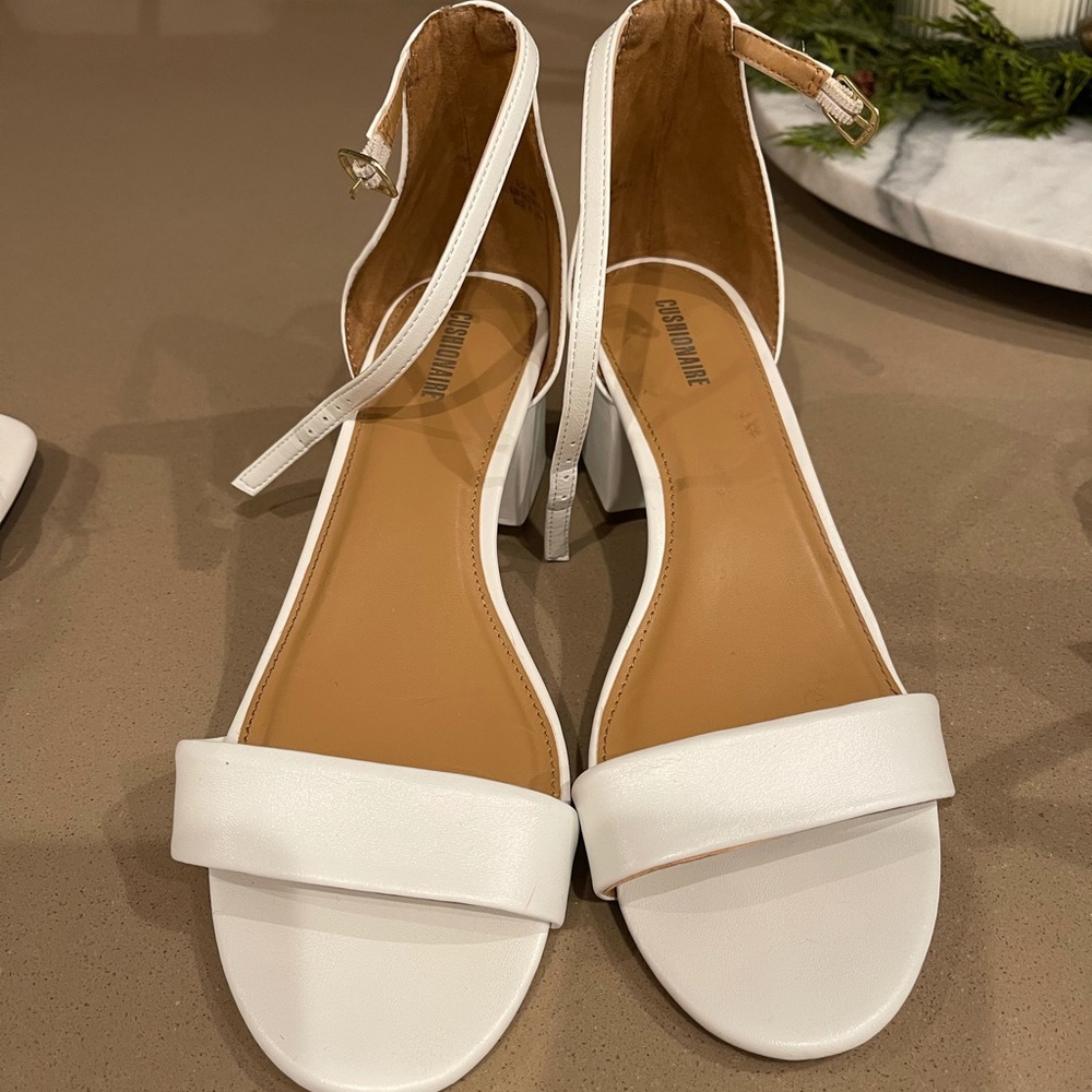 White 2.25 inch Strappy Heels